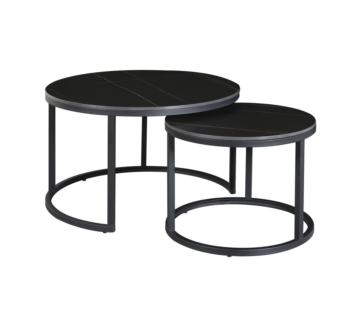 Coffee table Trevor Black Dimehouse Black LxWxH 80x80x13 Sintered stone White photo diagonal front view