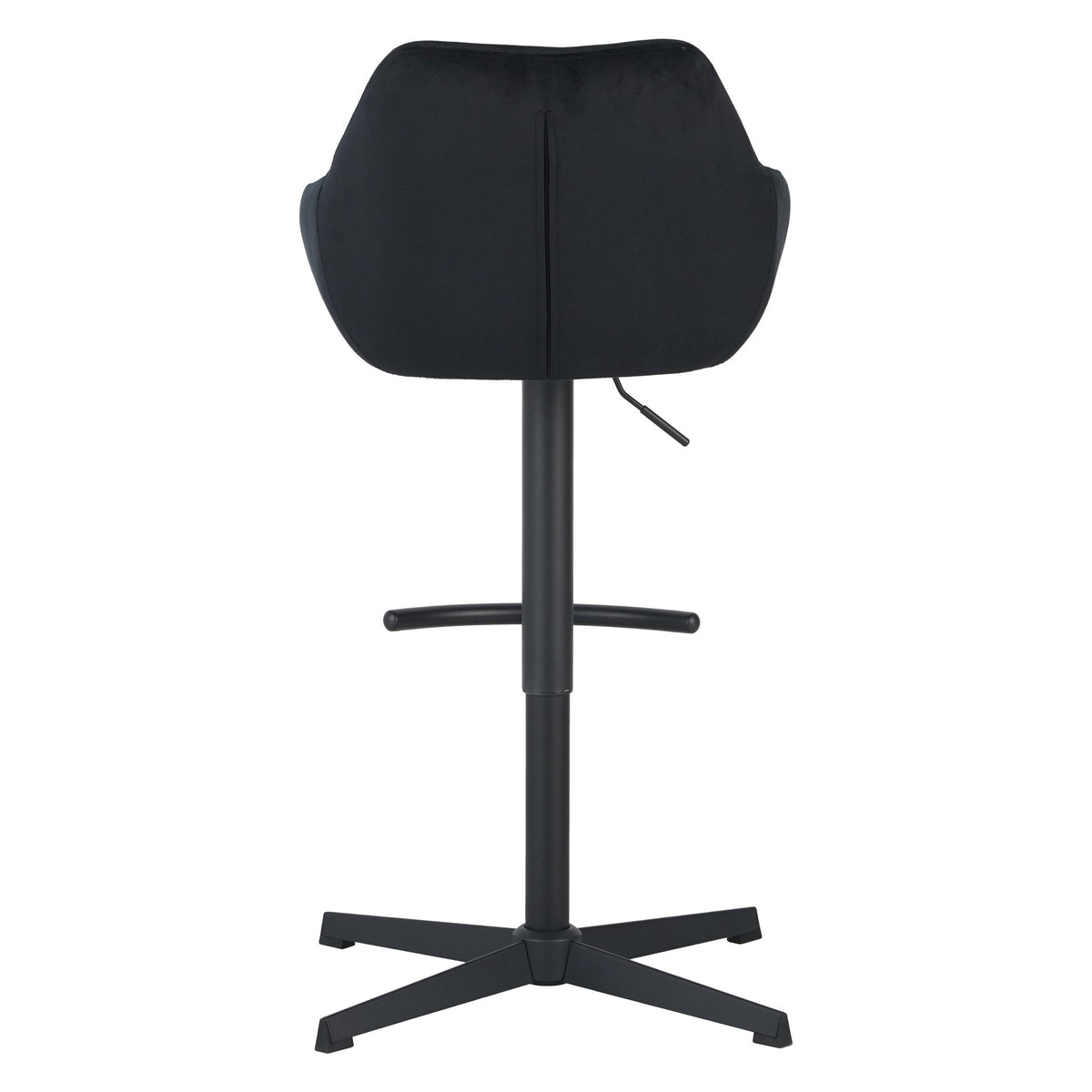 Bar Stools - Venom Bar Stool Black Velvet - Adjustable Swivel Bar Chair with Armrest - Dimehouse