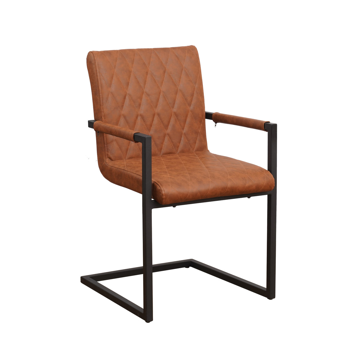 Dining room chair Ruben Dimehouse Cognac LxWxH 71x59x58 Faux leather White photo diagonal front view