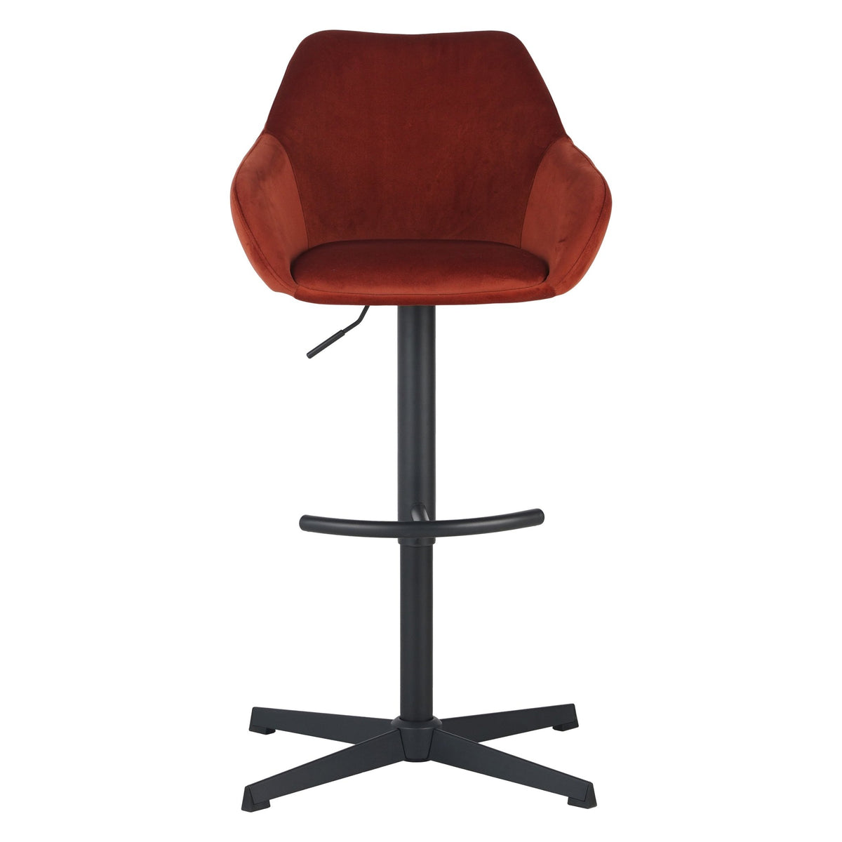 Bar Stools - Venom Bar Stool Copper Velvet - Adjustable Swivel Bar Chair with Armrest - Dimehouse