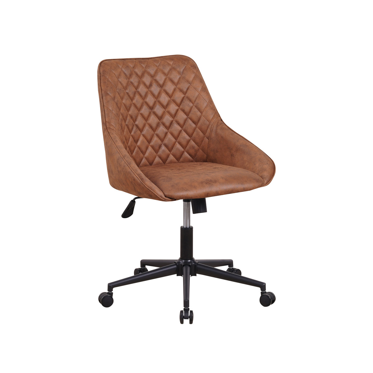 Office chair Emily Microfibre Dimehouse Cognac LxWxH 75x61x52 Microfiber White photo diagonal front view