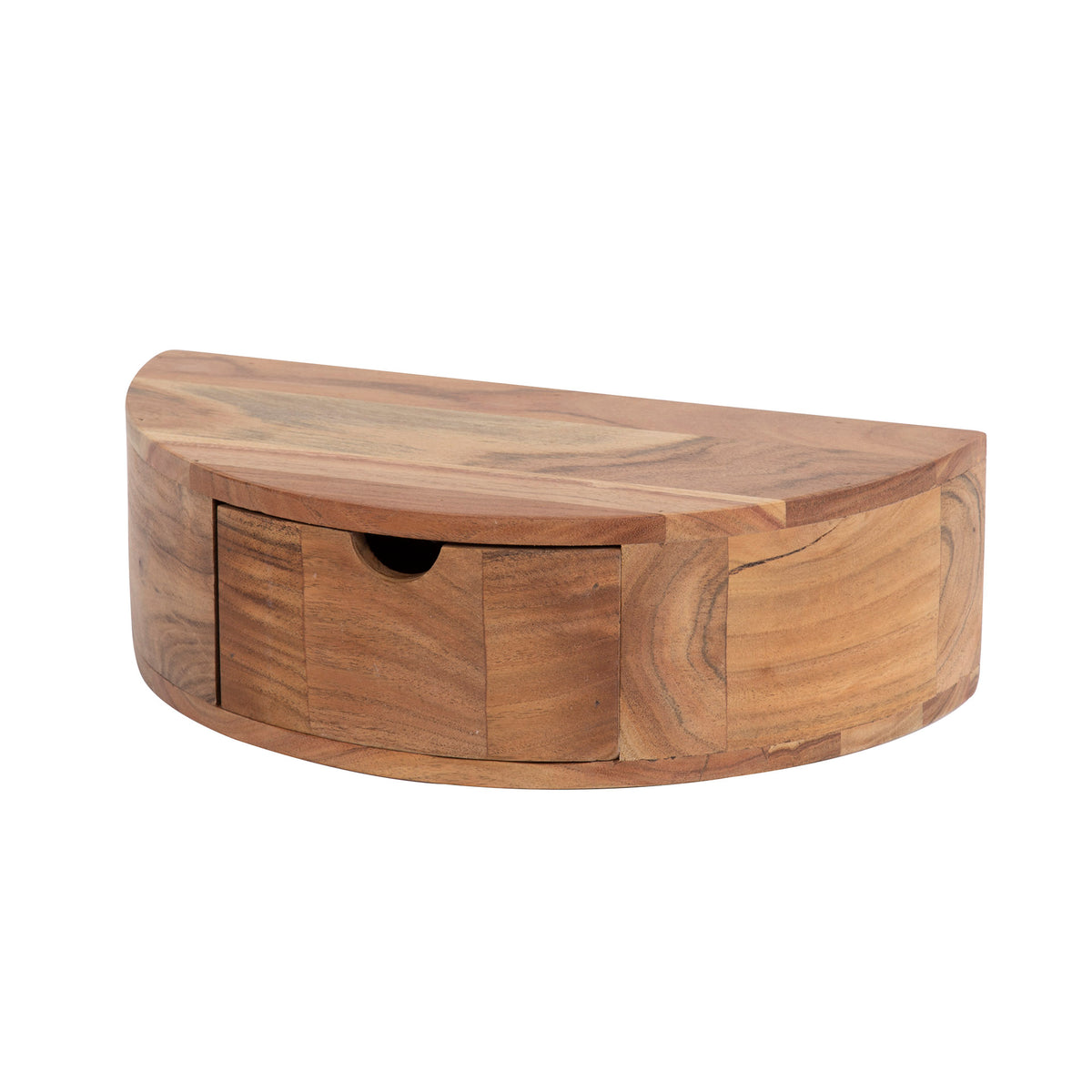 Bedside tables - Floating Bedside Table Noa Half Round Acacia Wood - Dimehouse