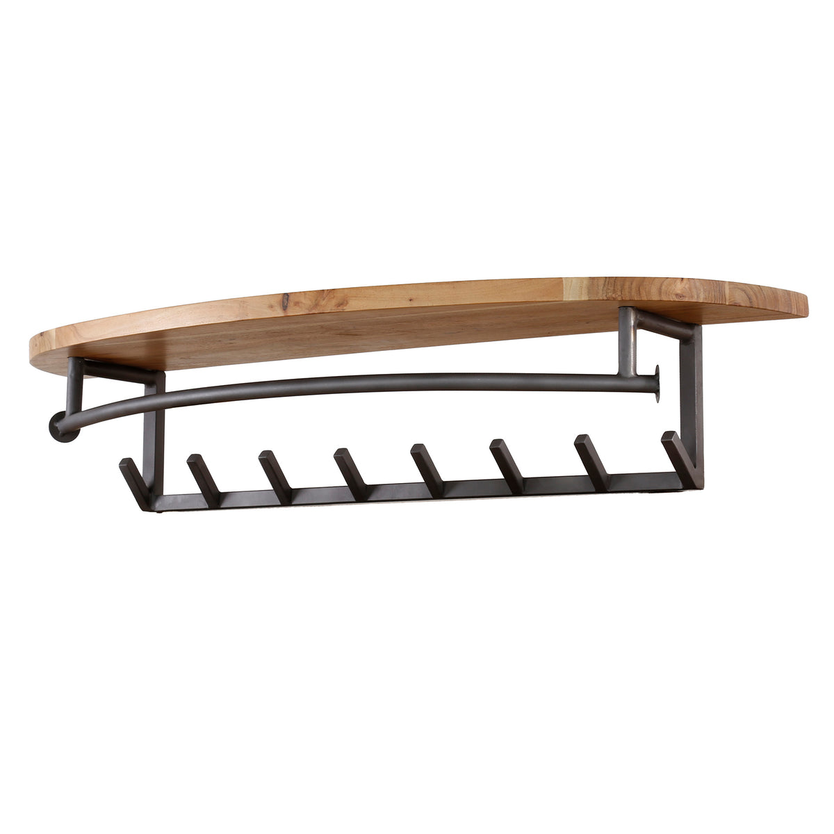 Coat racks - Wall coat rack 8 - Haaks River Acacia wood - With hat shelf - Dimehouse