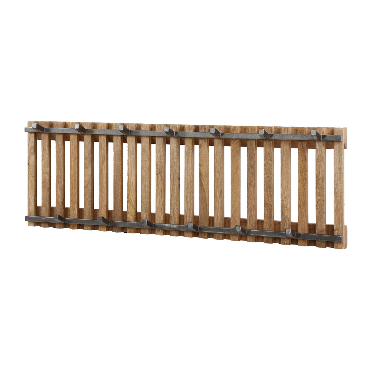 Coat racks - Coat rack Vera 13 Hooks Mango wood Sand color - Dimehouse