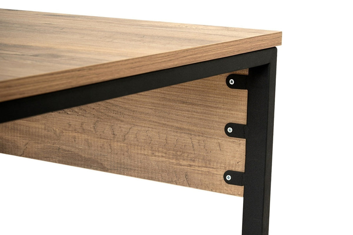 Desks - Study desk Twin Study Desk Melamine Atlantic Pine 240x60 Atlantic Pine Black - Dimehouse