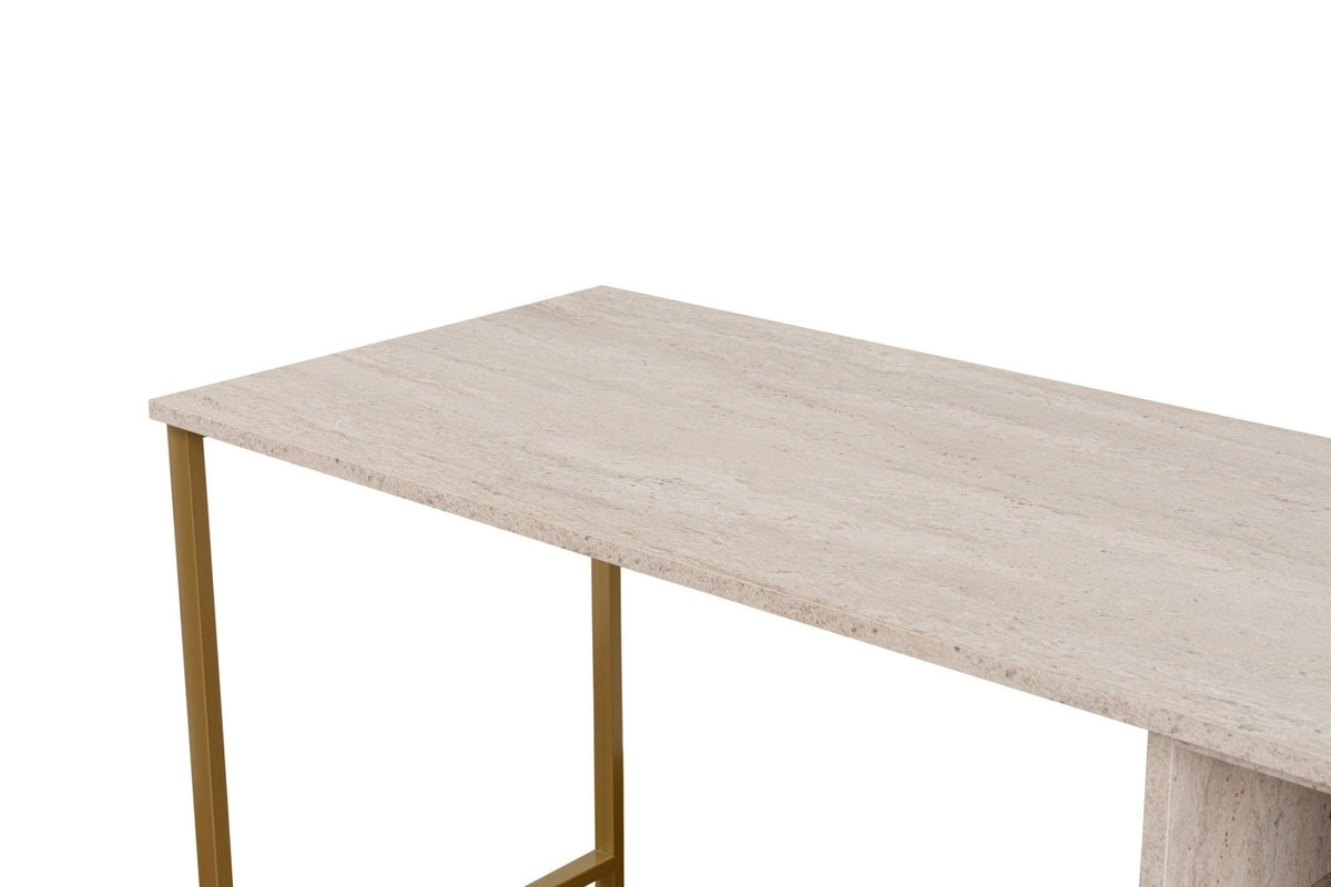 Desks - Study desk Twin Travertine Gold 240x60 cm Melamine - Dimehouse