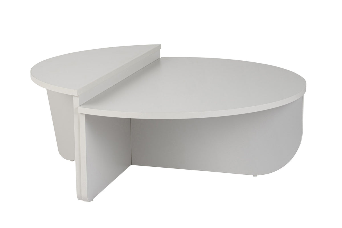 Coffee Tables - Round Coffee Table Gray Stepped Melamine 90 cm Orin - Dimehouse