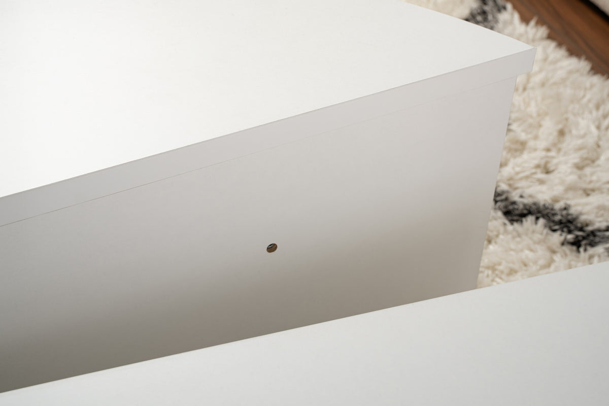 Coffee Tables - Round Coffee Table White 85 cm Melamine Orin - Dimehouse
