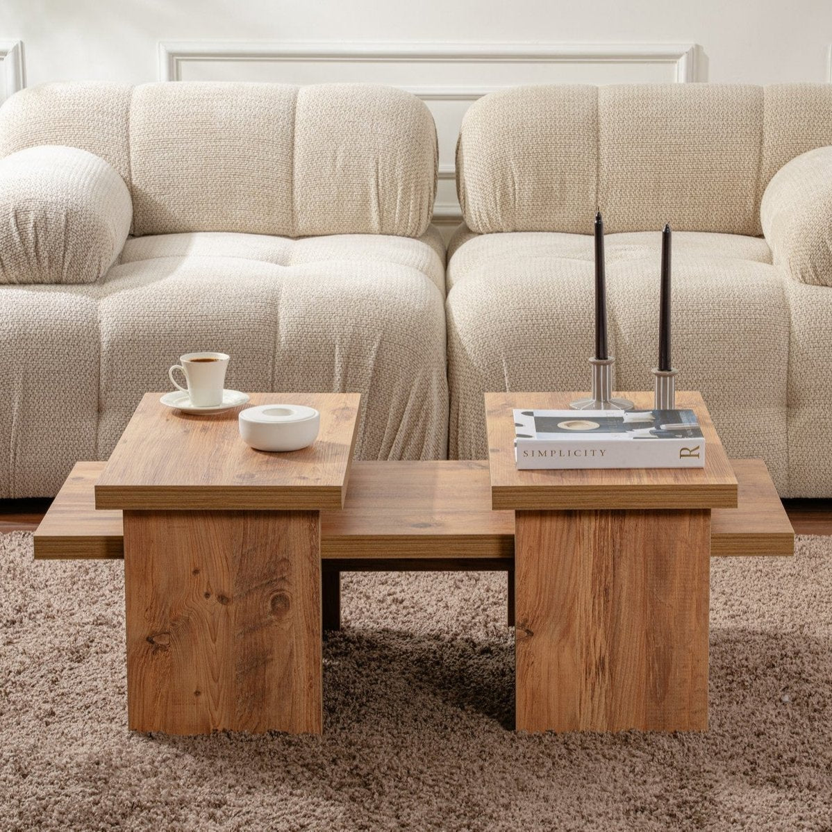 Coffee tables - Coffee table Natural Pine Look Melamine Rebellion - Dimehouse