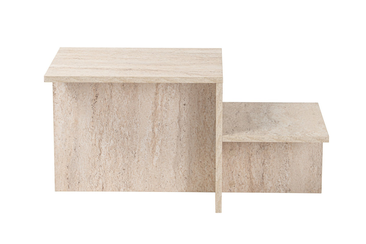 Coffee tables - Coffee table travertine melamine Eterna 80 x 40 cm - Dimehouse