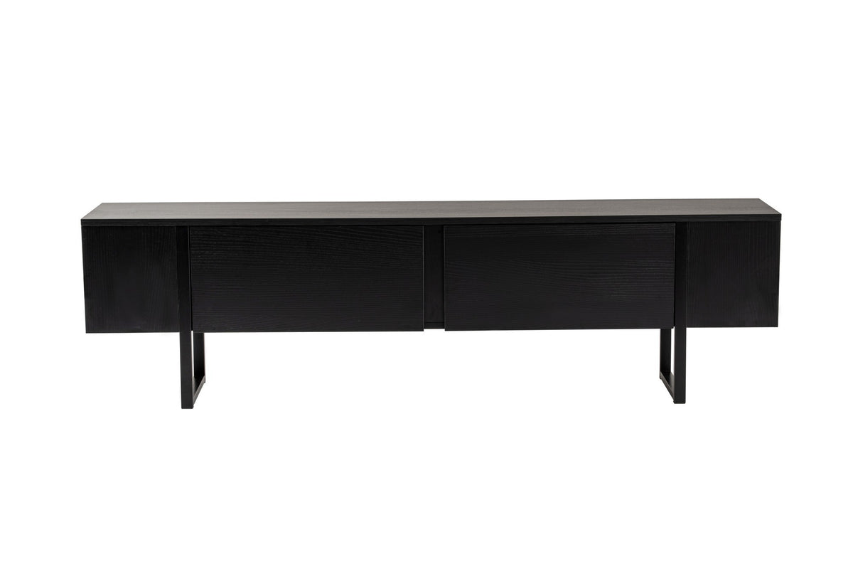 TV Furniture - TV Furniture Black Melamine black frame 180x50x29.5 cm - Blitz - Dimehouse