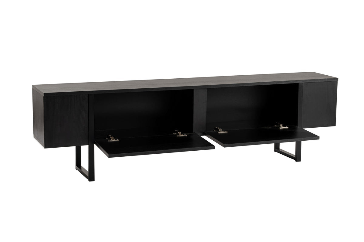 TV Furniture - TV Furniture Black Melamine black frame 180x50x29.5 cm - Blitz - Dimehouse