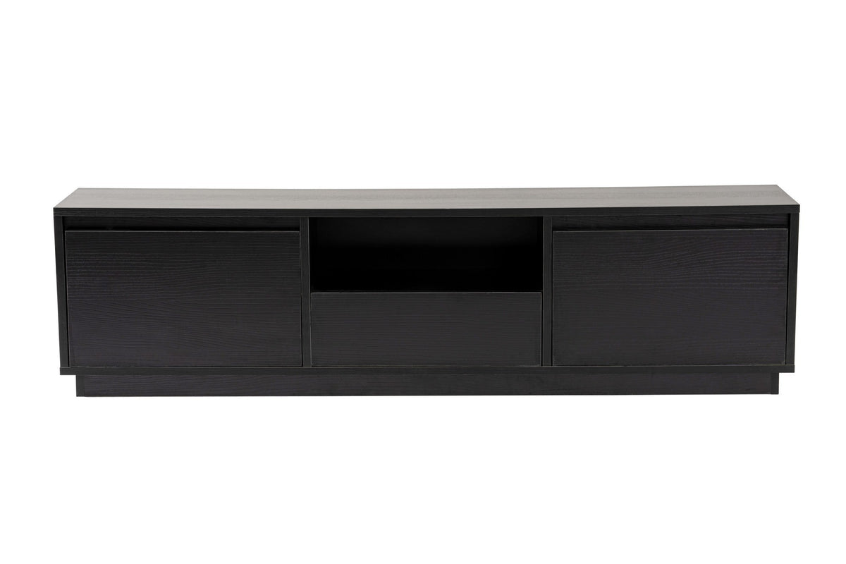 TV Furniture - TV Furniture Black Melamine - three cabinets - 160x42x29.5 cm - Flare - Dimehouse