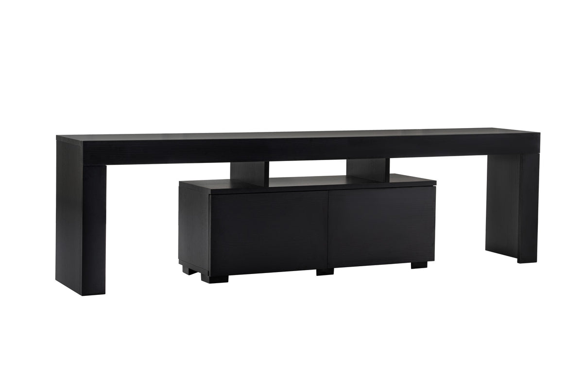 TV Furniture - TV Furniture Black Melamine Vertex 50x180x31.3 cm - Dimehouse