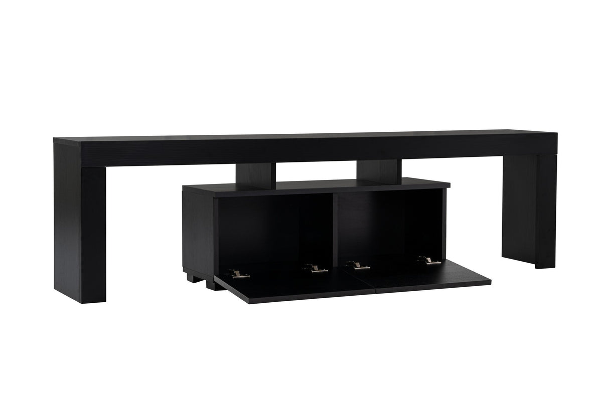 TV Furniture - TV Furniture Black Melamine Vertex 50x180x31.3 cm - Dimehouse