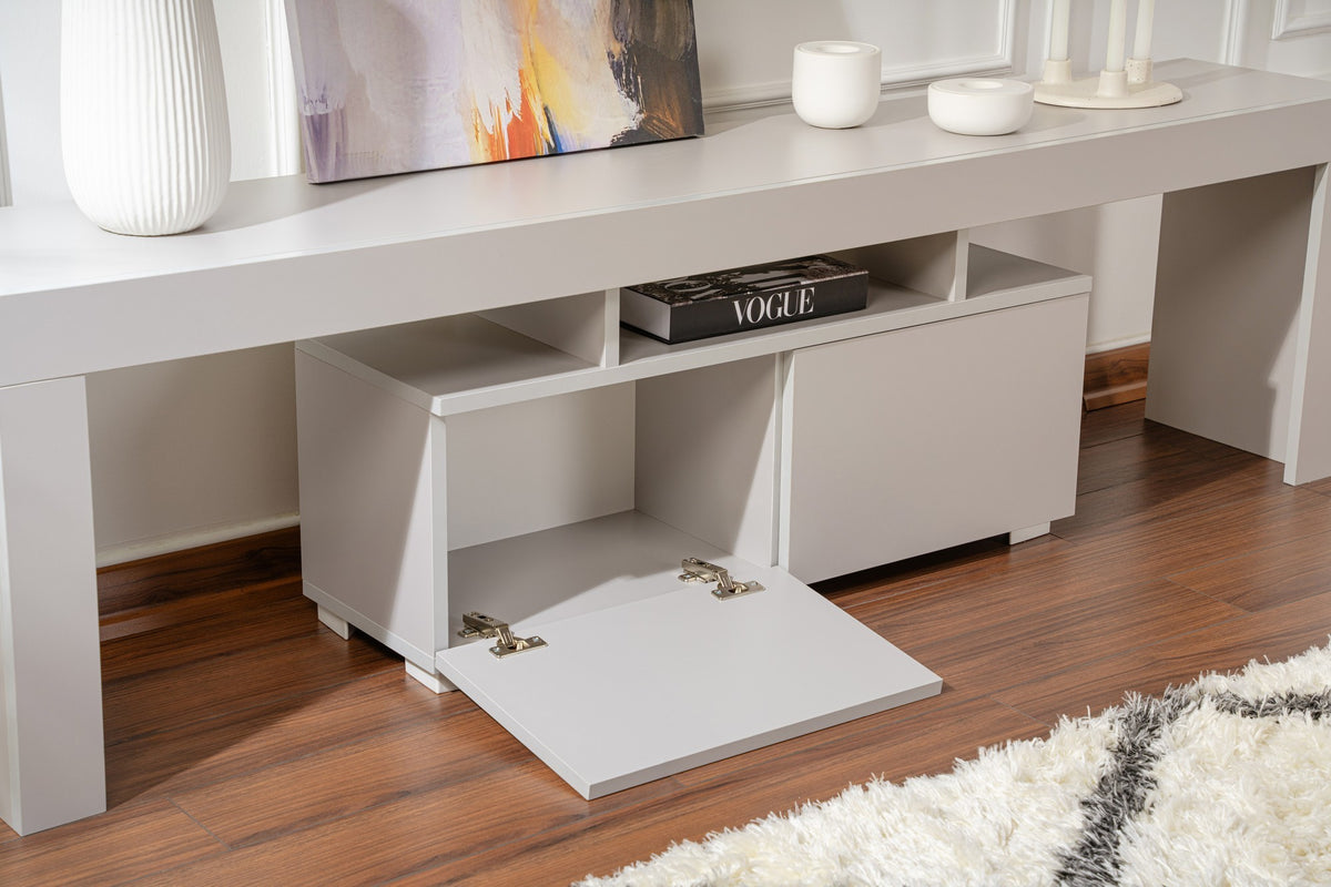 TV Furniture - TV Furniture Gray Melamine Vertex 50x180x31.3 cm - Dimehouse