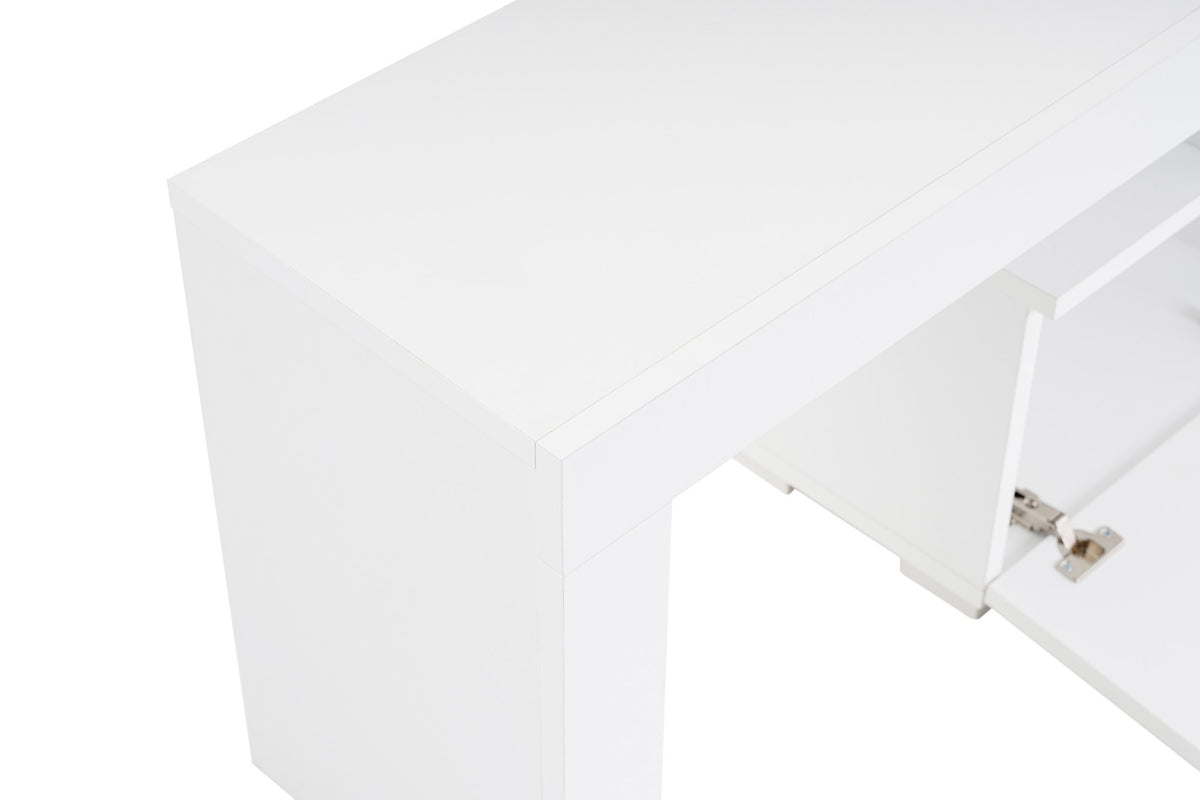 TV Furniture - TV Furniture White Melamine Vertex 50x180x31.3 cm - Dimehouse