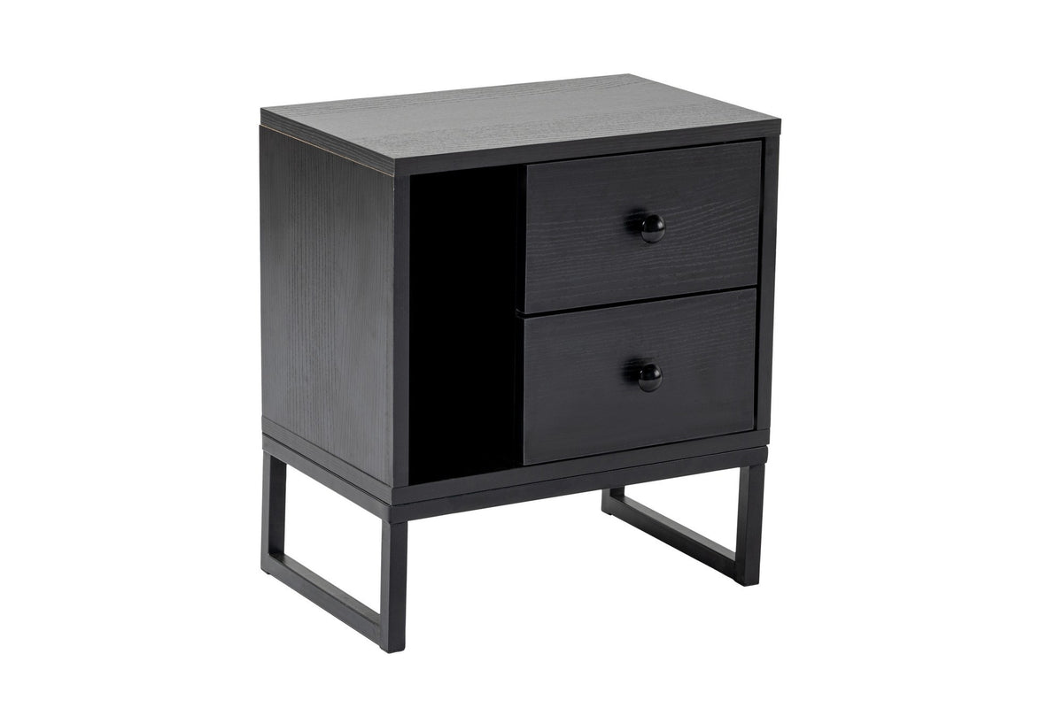 Bedside tables - Bedside table Black Melamine Pulsar - Dimehouse