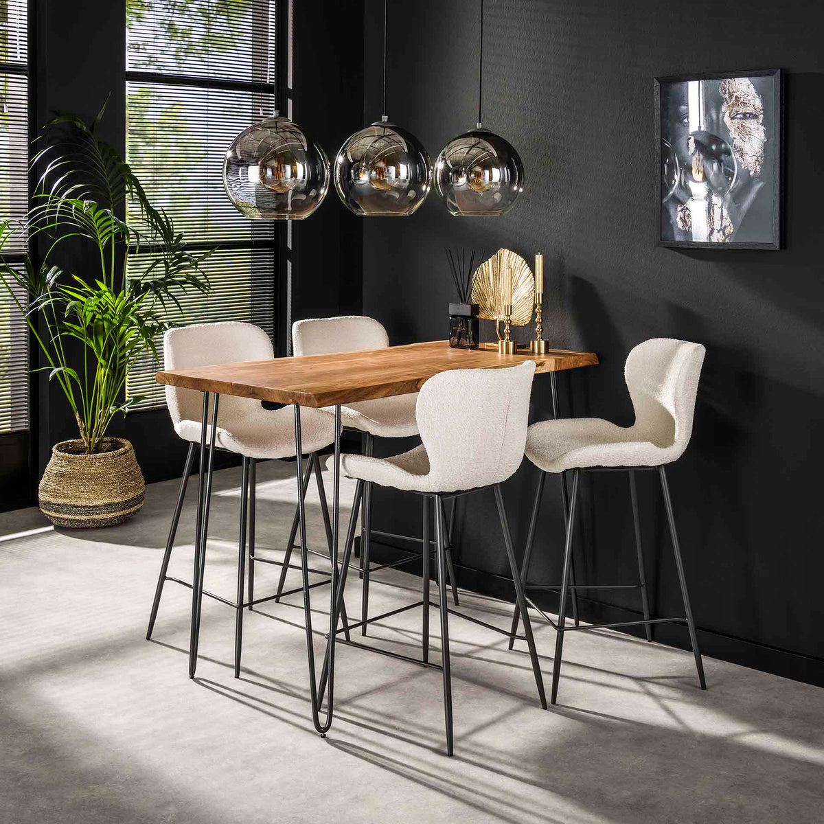 Bar tables - Industrial Bar table Acacia wood Elin 130 cm - Dimehouse