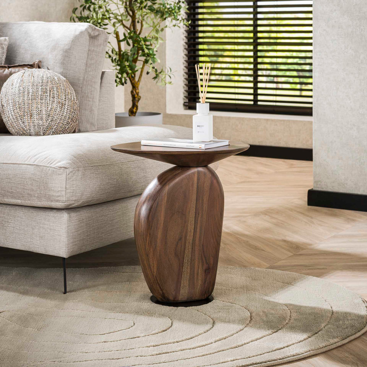 Side tables - Side table Acacia Glaze Brown 45x36x50 cm - Dimehouse