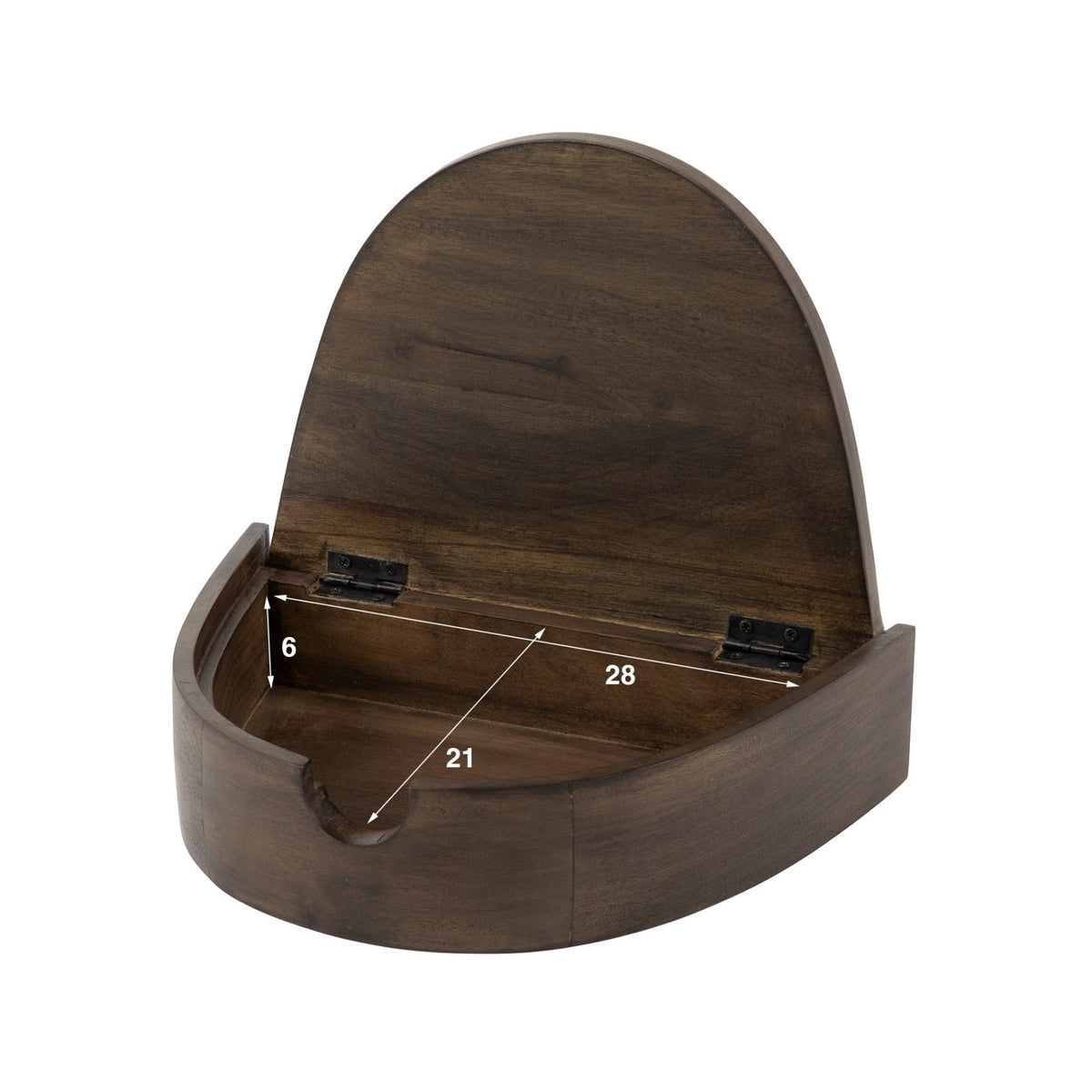 Bedside Tables - Floating Semicircular Bedside Tables Set 2 Acacia - Dimehouse