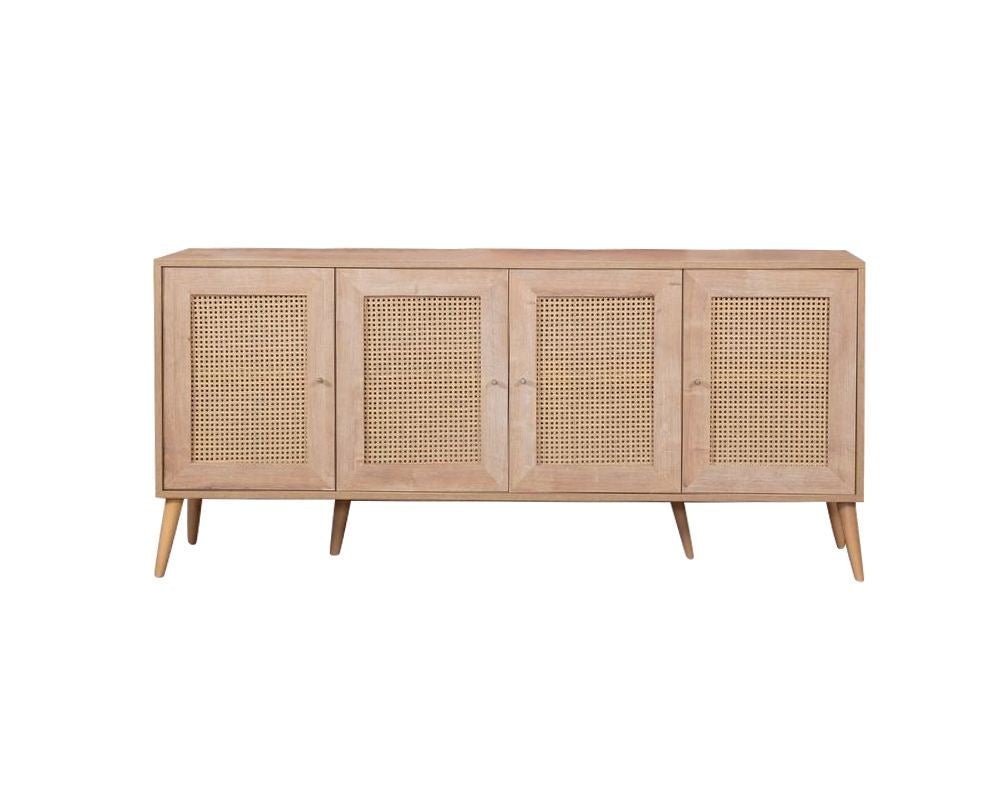 Calvin storage cabinet with soft-close 180 cm Oak look Melamine coated wood composite, MDF
