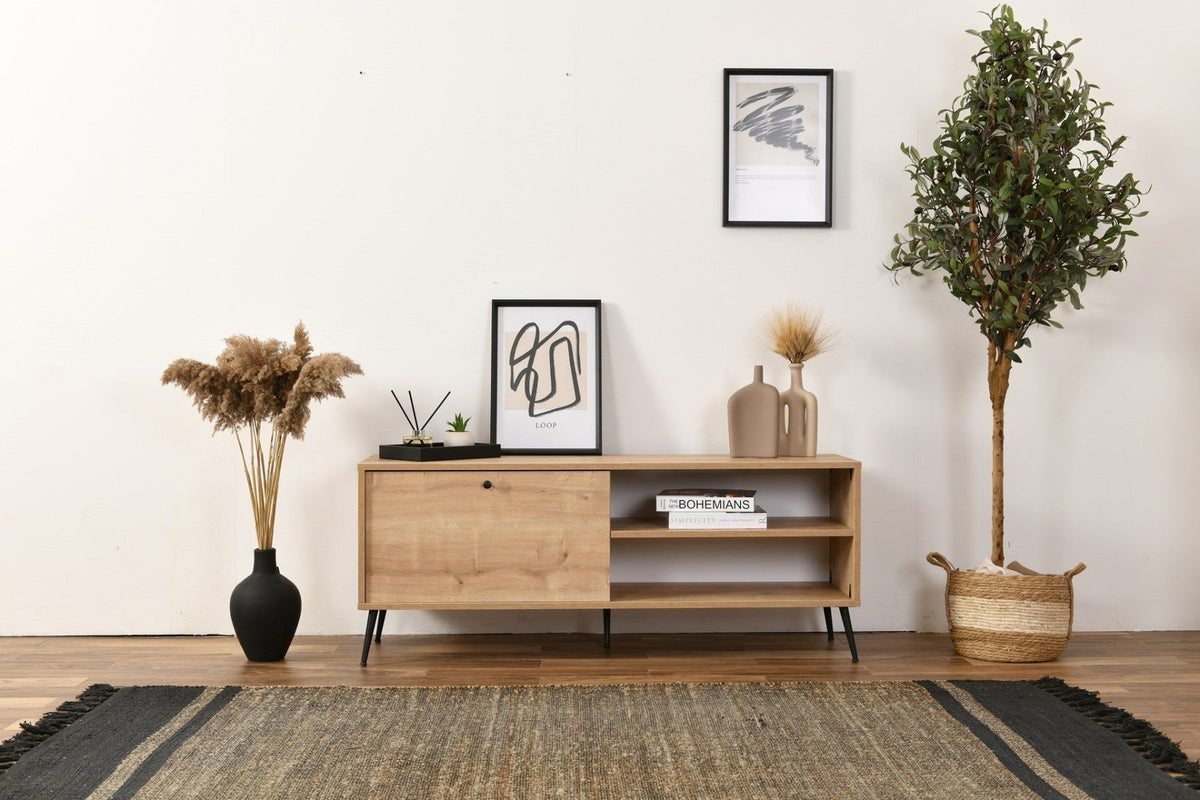 Calvin cabinet oak look with soft-close 140 cm Melamine coated wood composite and MDF