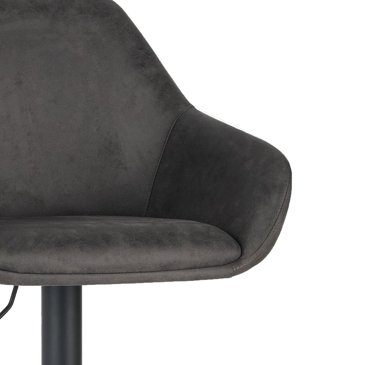 Bar Stools - Venom Bar Stool Anthracite Eco - leather - Adjustable Swivel Bar Chair with Armrest - Dimehouse