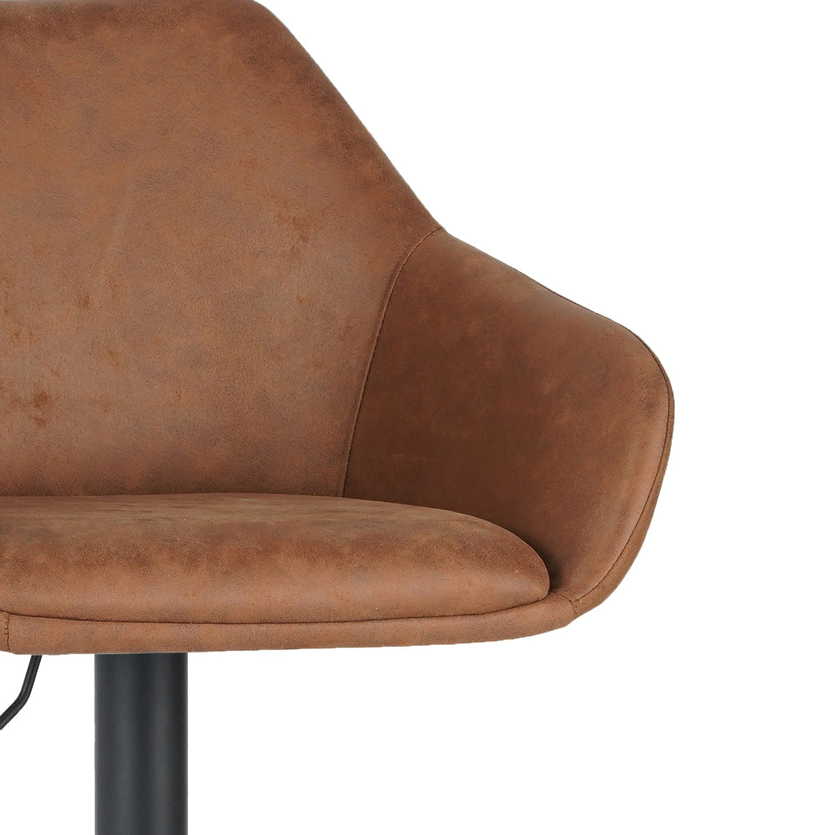 Bar Stools - Venom Bar Stool Cognac Eco - leather - Adjustable Swivel Bar Chair with Armrest - Dimehouse