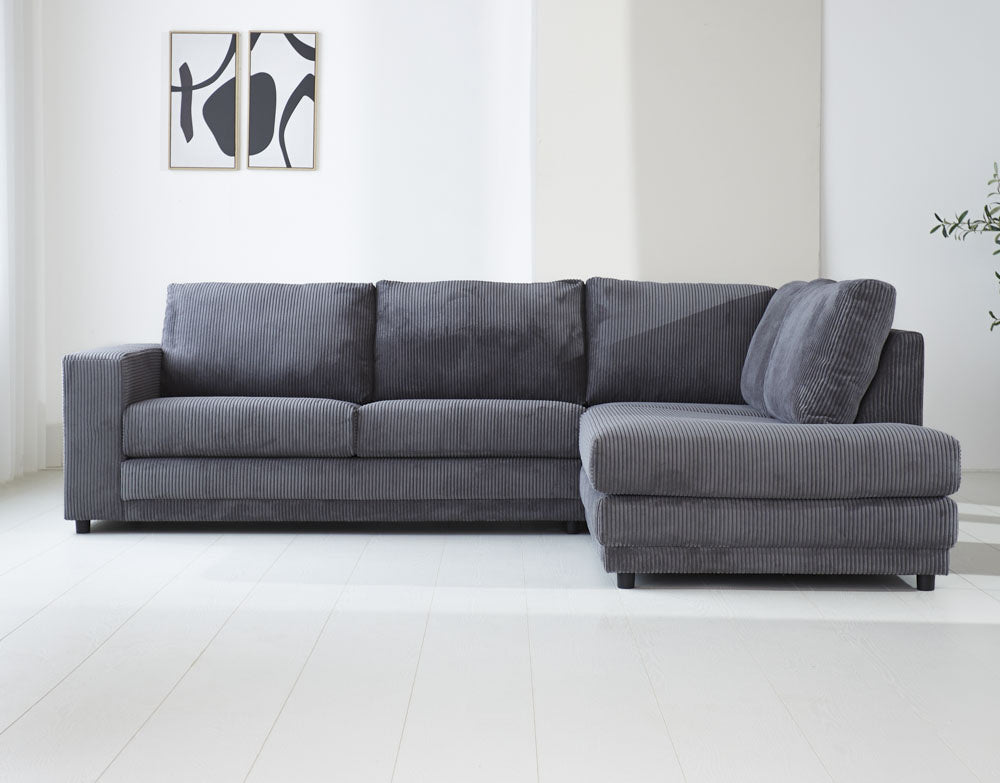 Sofa Gabi DeGeBe Anthracite Fabric Atmospheric photo front view