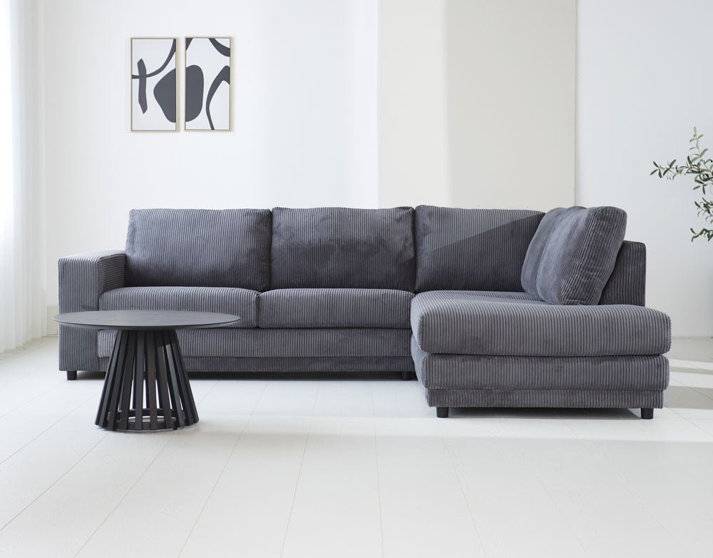 Sofa Gabi DeGeBe Anthracite Fabric Atmospheric photo front view