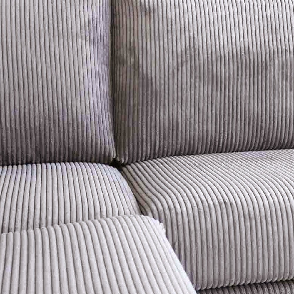 Sofas - Corner sofa light gray ribbed sofa Gabi - left - Dimehouse