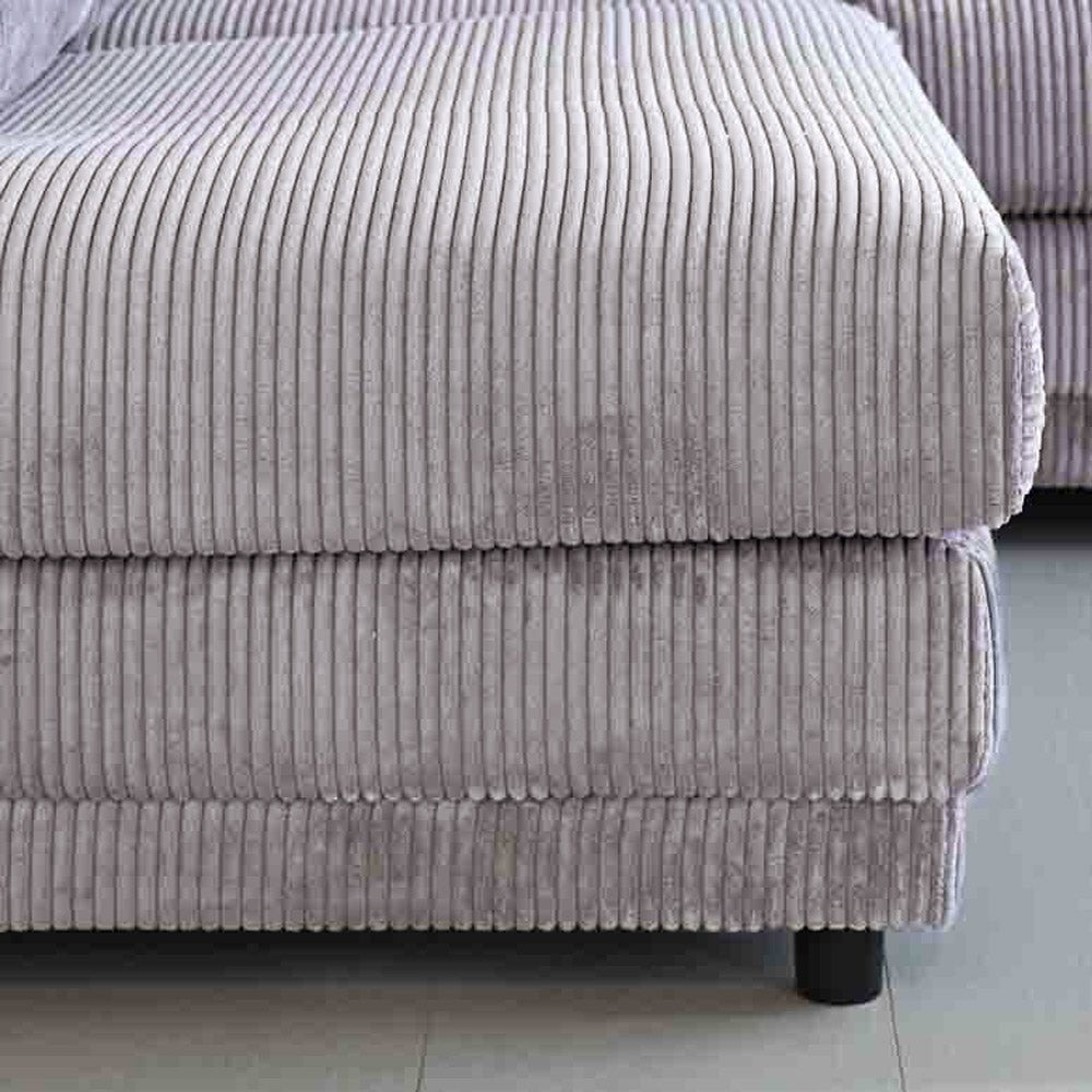 Sofas - Corner sofa light gray ribbed sofa Gabi - left - Dimehouse
