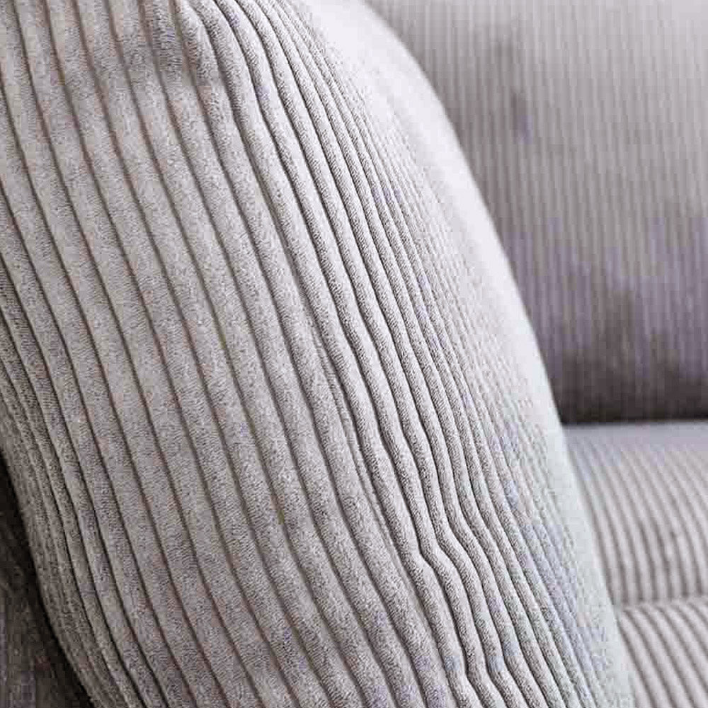 Sofas - Corner sofa light gray ribbed sofa Gabi - left - Dimehouse
