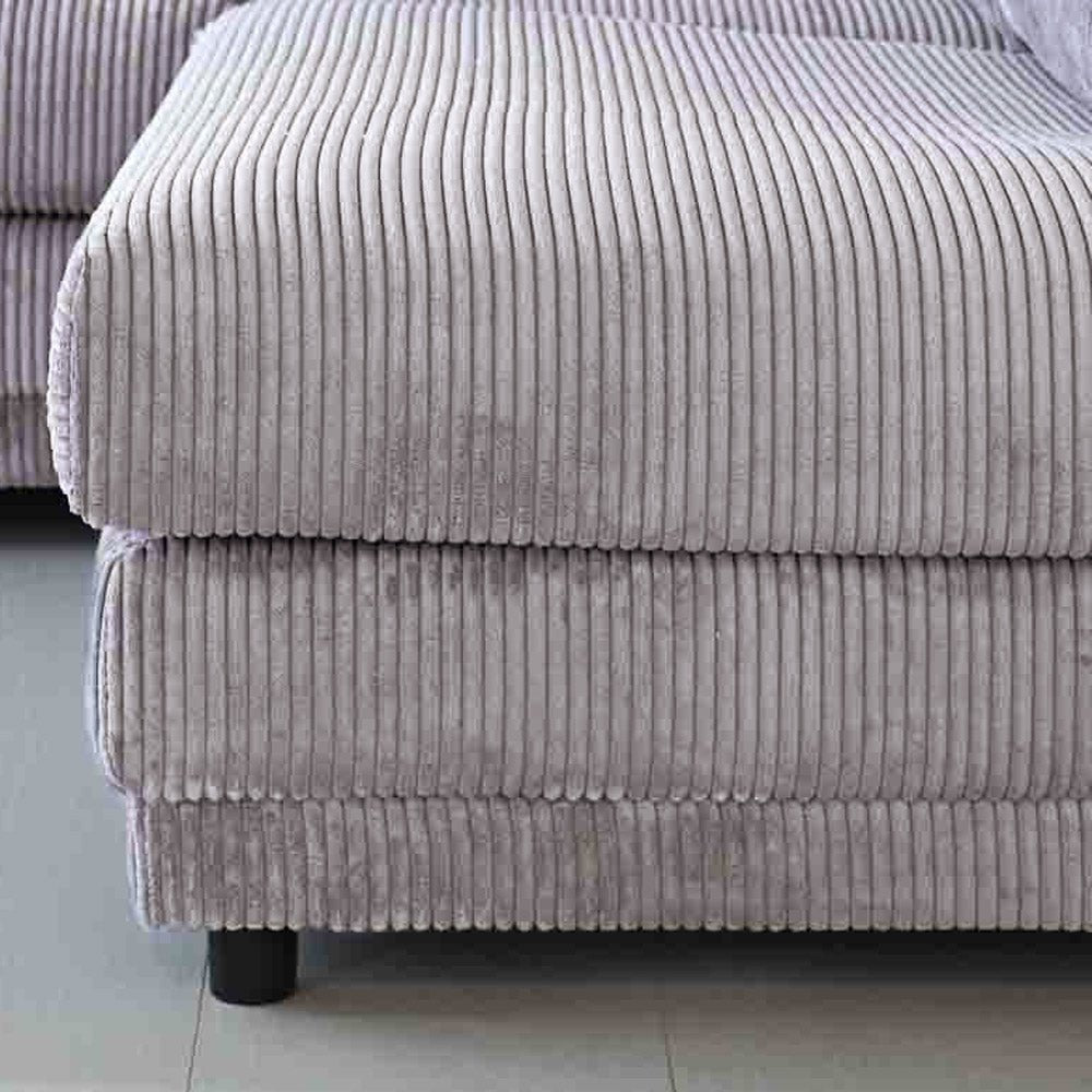 Sofas - Corner sofa light gray ribbed sofa Gabi - right - Dimehouse