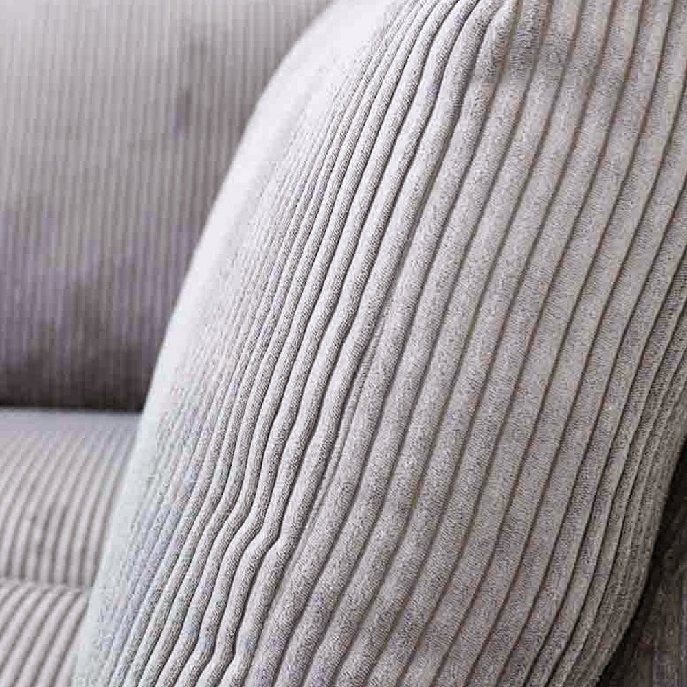 Sofas - Corner sofa light gray ribbed sofa Gabi - right - Dimehouse