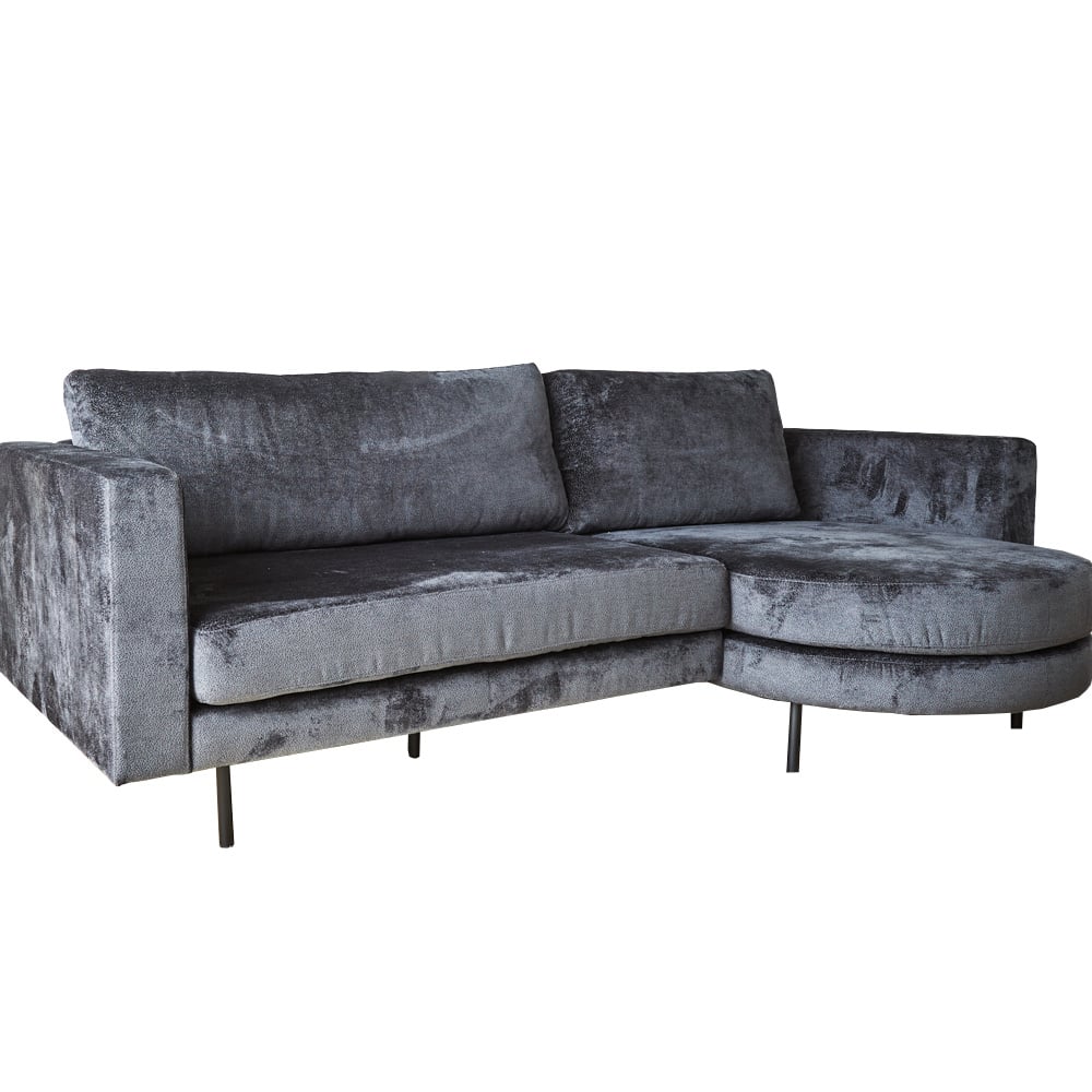 Sofa Bella Dimehouse Anthracite LxWxH 138x98x55 Fabric White photo diagonal front view