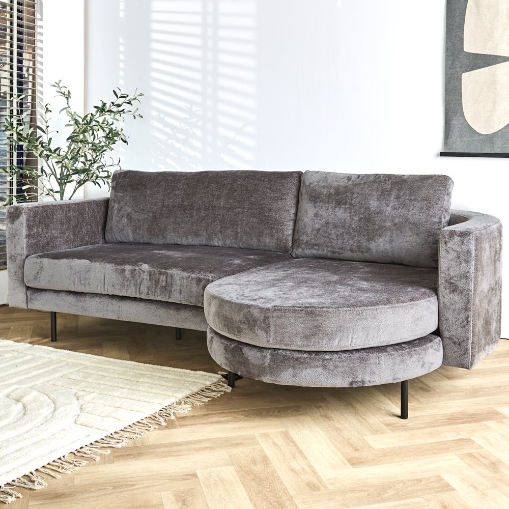 Sofa Bella Dimehouse Gray LxWxH 138x98x55 Fabric Atmospheric photo diagonal front view