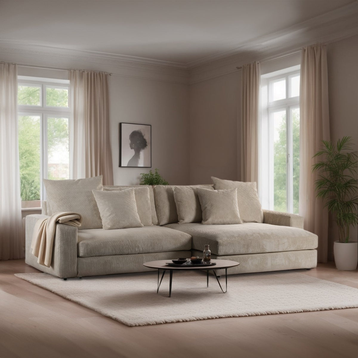 Sofa Kaia DH Interior Beige Ambient photo diagonal front view