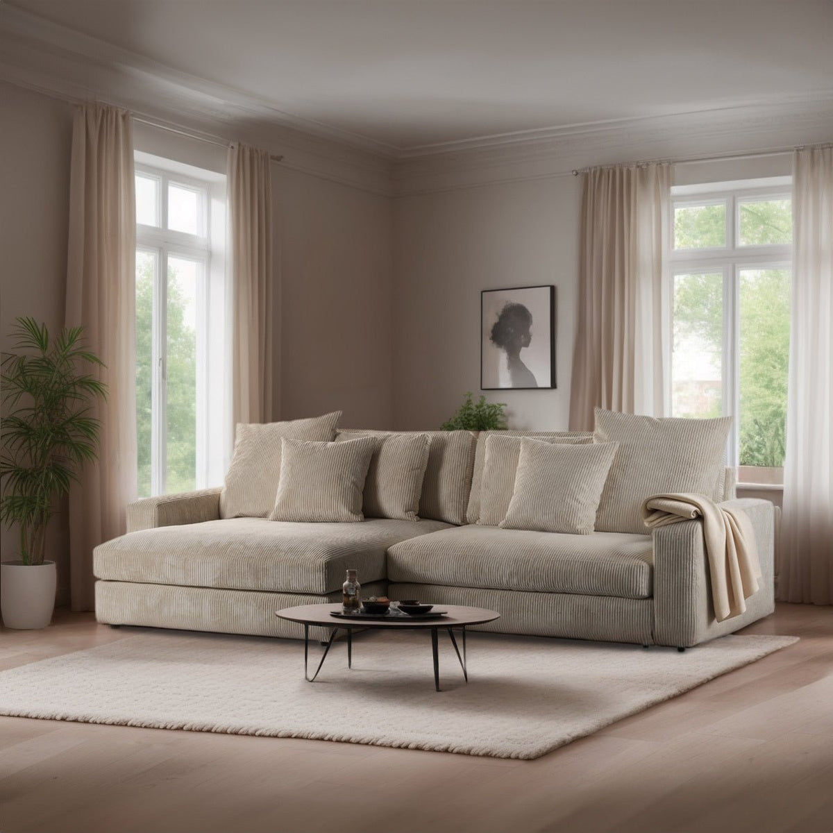 Sofa Kaia DH Interior Beige Ambient photo diagonal front view