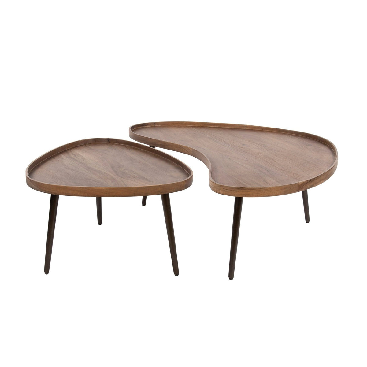 Coffee tables - Coffee table set Kira Organic Acacia Wood Brown Set of 2 - Dimehouse
