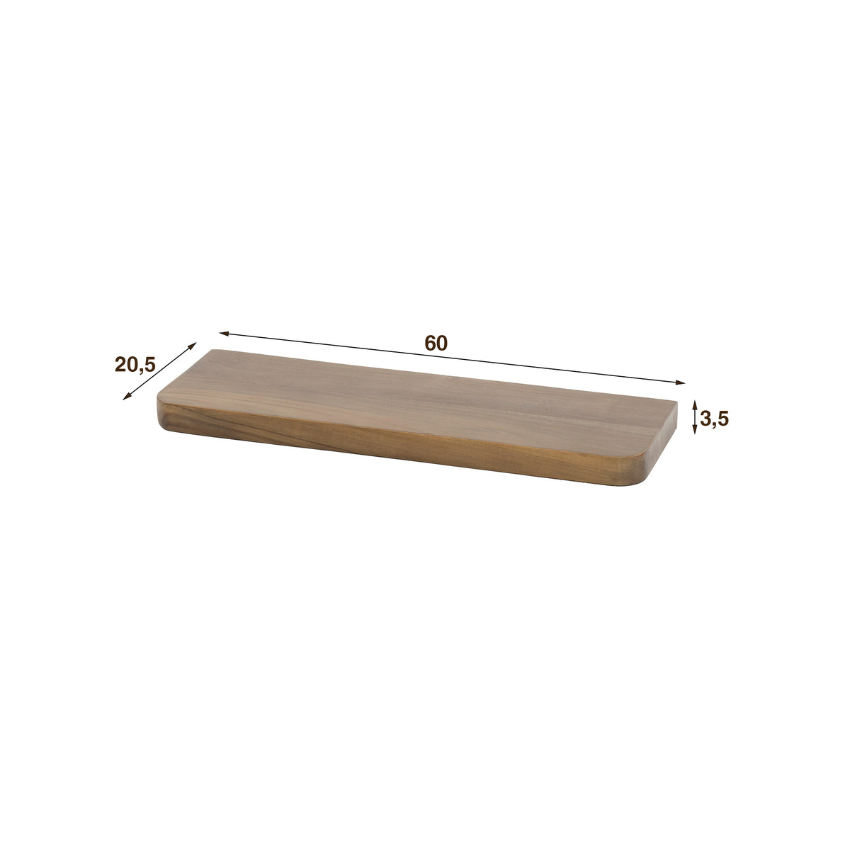 Wall shelves - Wall shelf Noa 60 cm Solid Acacia wood Drift Brown - Dimehouse