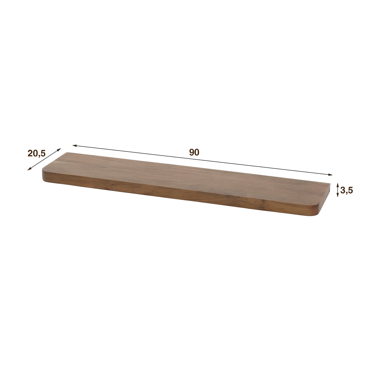 Wall shelves - Wall shelf Noa 90 cm Solid Acacia wood Drift Brown - Dimehouse