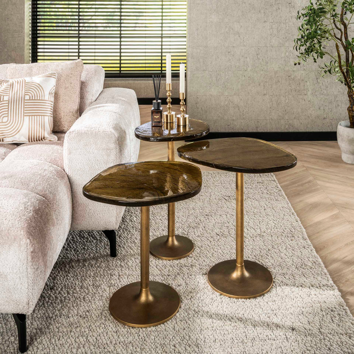 Side tables - Side table Aurum Antique Gold 60 cm - Dimehouse