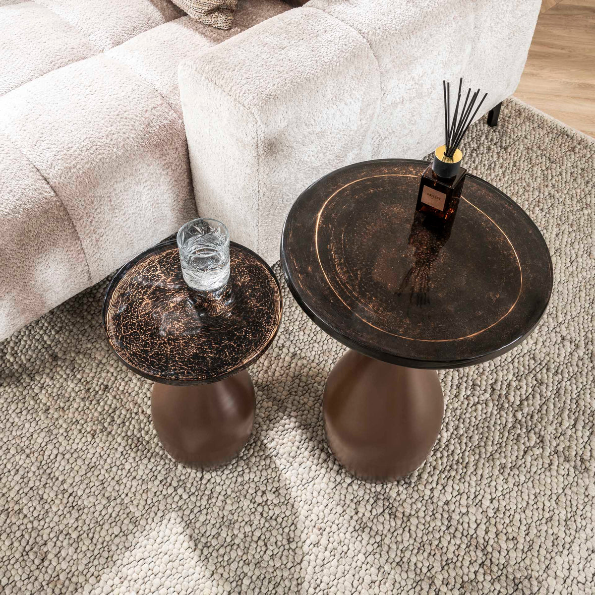 Side tables - Side table Vesto Drop shape Antique Copper 45 cm - Dimehouse
