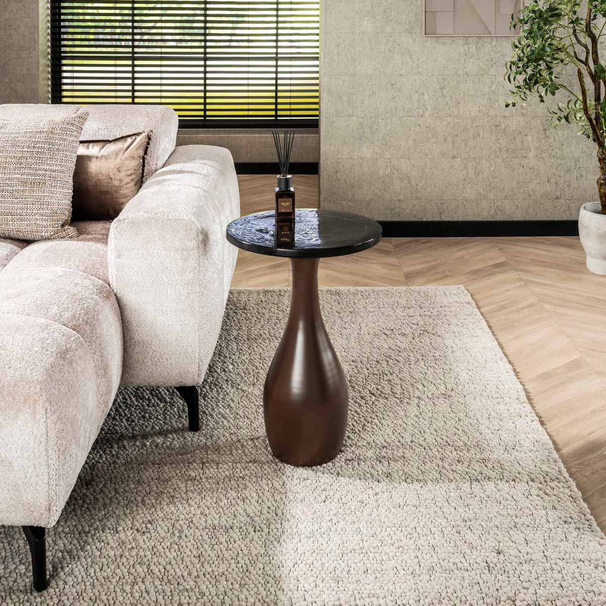 Side tables - Side table Vesto Drop shape Antique Copper 60 cm - Dimehouse