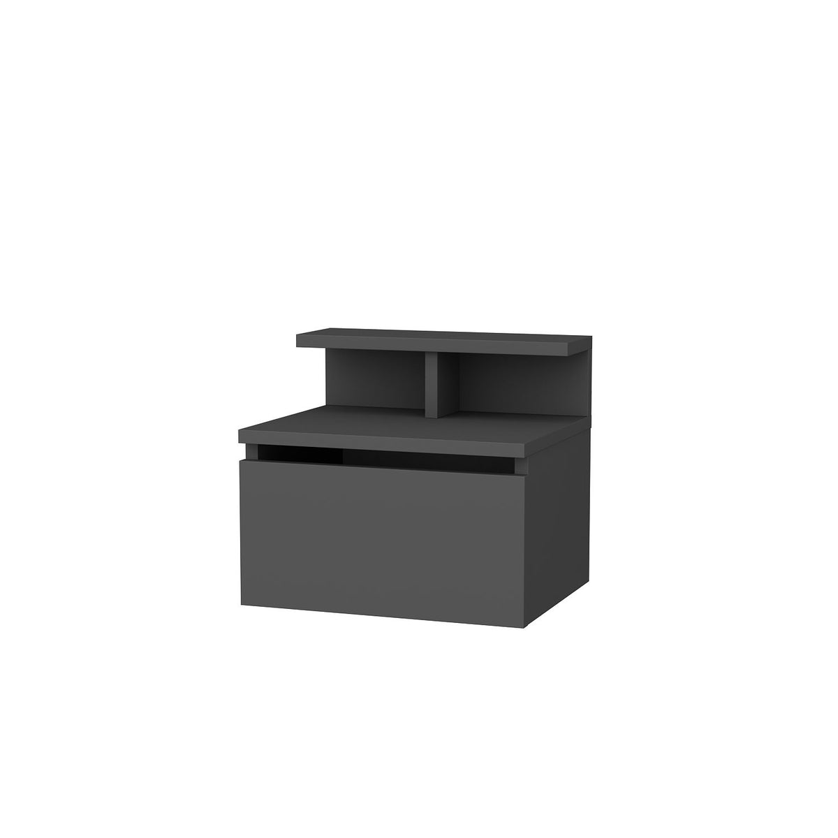 Bedside tables - Bedside table Alice Anthracite Melamine 39.8x35x35 cm - Dimehouse