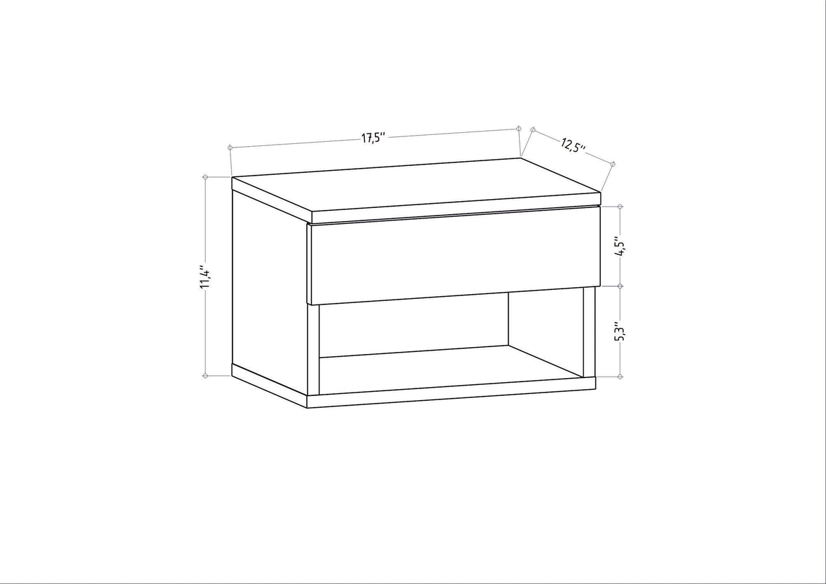 Bedside tables - Bedside table Jamot Anthracite Melamine 44.6x31.9x31.9 cm - Dimehouse