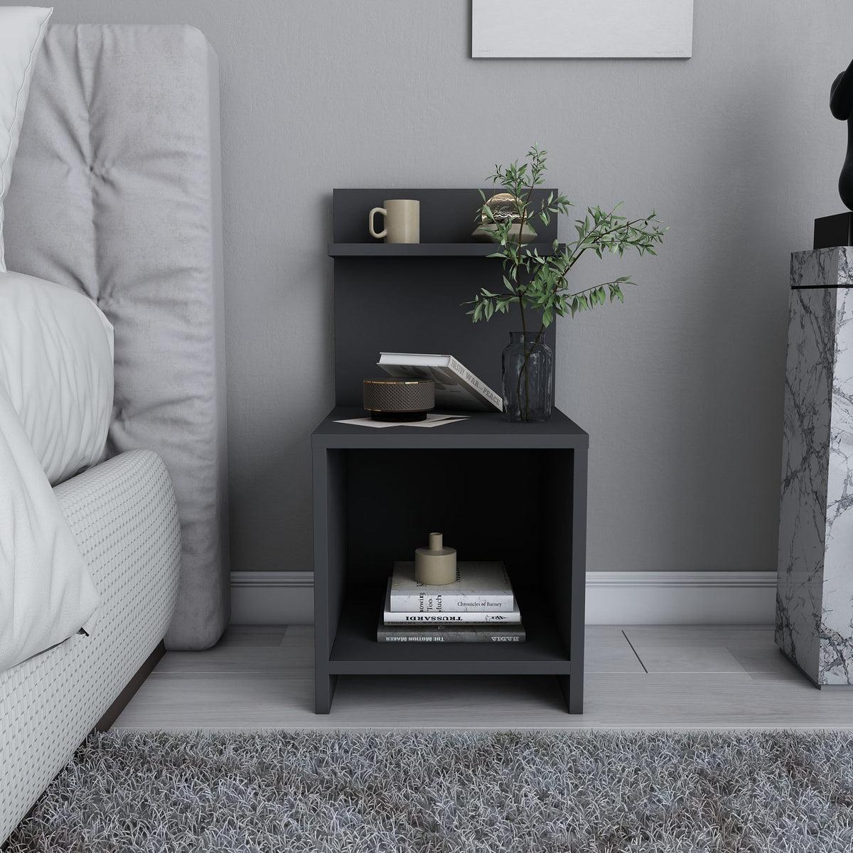 Ullman side cabinet anthracite 72 cm Melamine coated furniture panel