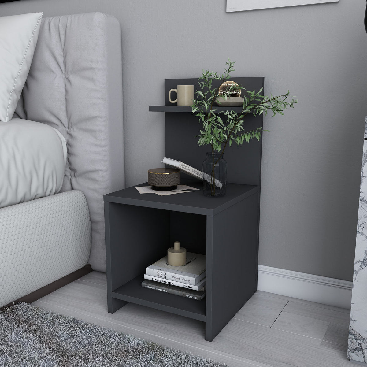 Ullman side cabinet anthracite 72 cm Melamine coated furniture panel